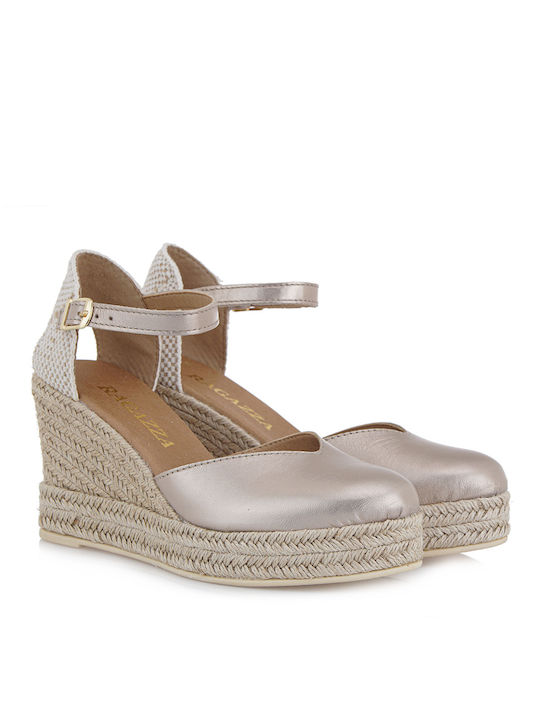 Ragazza Women's Leather Platform Espadrilles Beige -ΑΜΜΟΣ