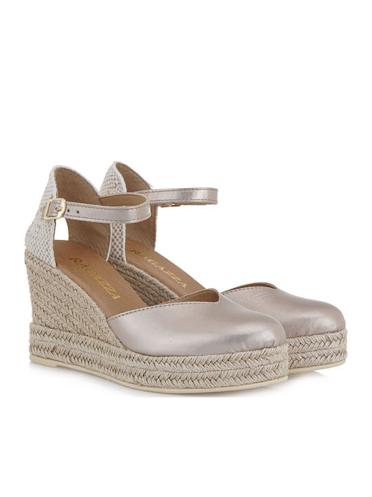 Women's Leather Platform Espadrilles Sand