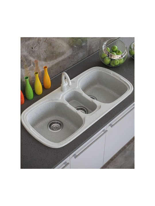 Sanitec Classic Drop-In Chiuvetă din Granit Sintetic L97xW51cm Granit bej
