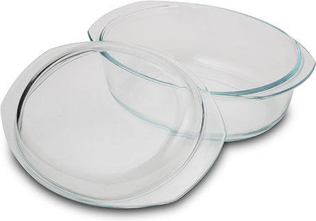 Nava Vas Oval Rezistent La Căldură Din Sticlă Cu Capac 33.2x23.2cm