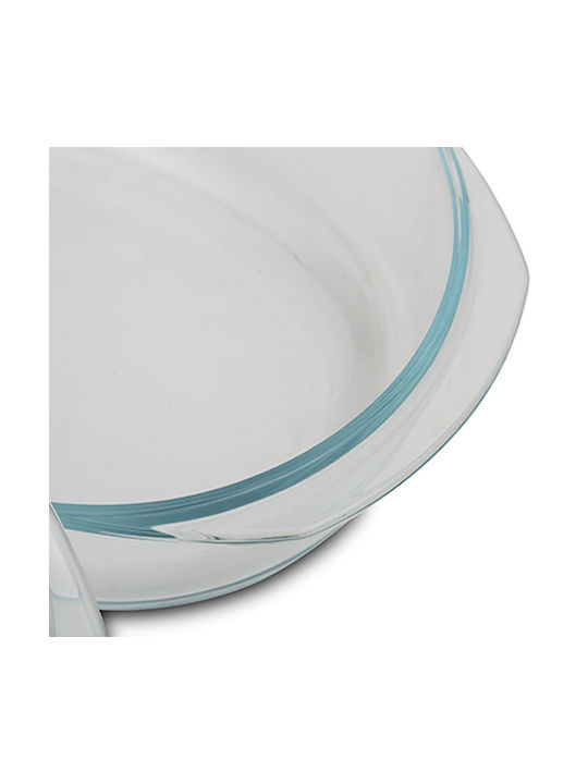 Nava Oval Heat-Resistant Glass Cookware with Lid 33.2x23.2cm