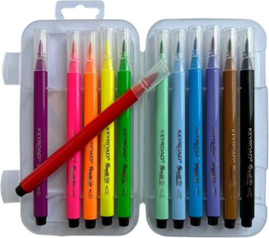 Keyroad Fiber Marker Brush Tip Zeichenmarker Dünne Set 12Stück