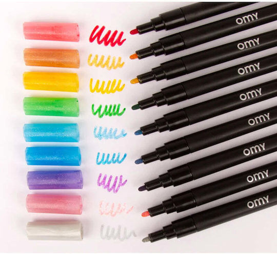 Omy Feutres Paillettes Glitter Zeichenmarker Set 9Stück