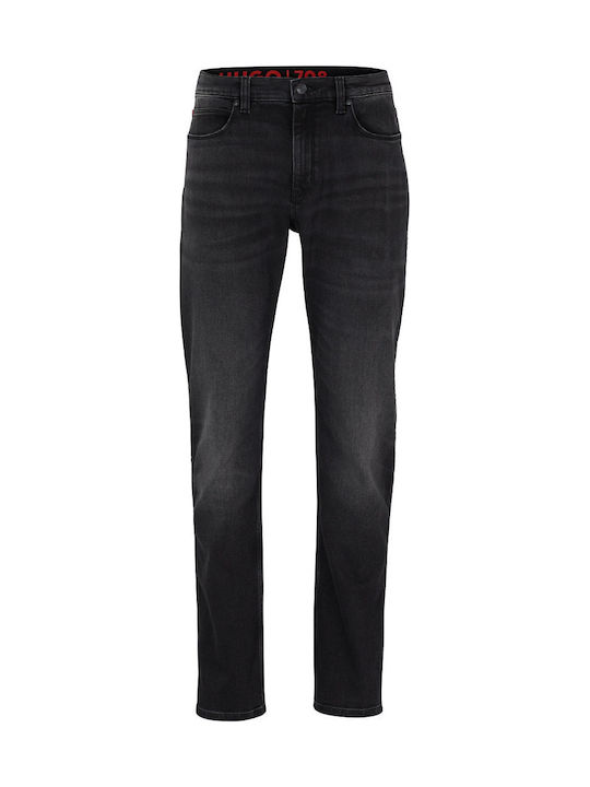 708 Ανδρικό Παντελόνι Τζιν με Slim Straight Εφαρμογή Γκρι