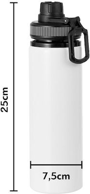 Koupakoupa Kinder Trinkflasche Thermos Barbie Aluminium mit Strohhalm Weiß 850ml