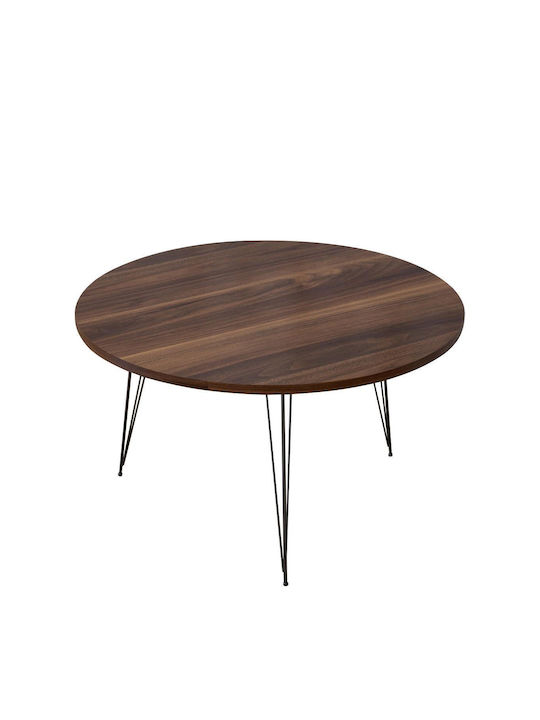 Round Coffee Table Tayo Walnut L70xW70xH40cm