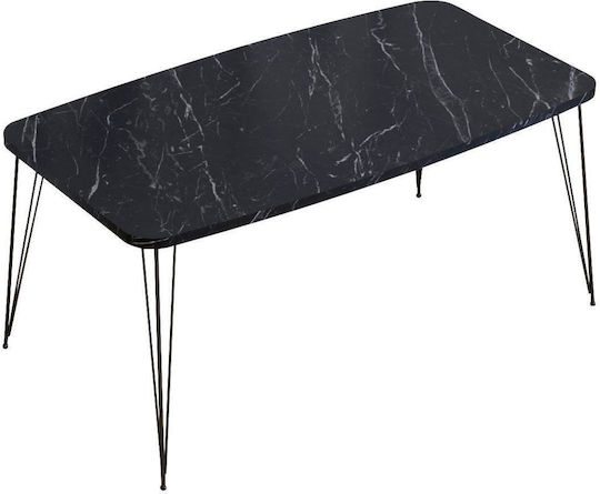 Masa Centrală Rectangulară Femi Din Lemn Neagră L90xL50xÎ40cm