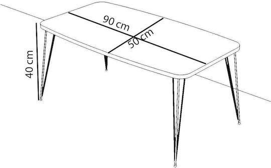 Masa Centrală Rectangulară Femi Din Lemn Neagră L90xL50xÎ40cm