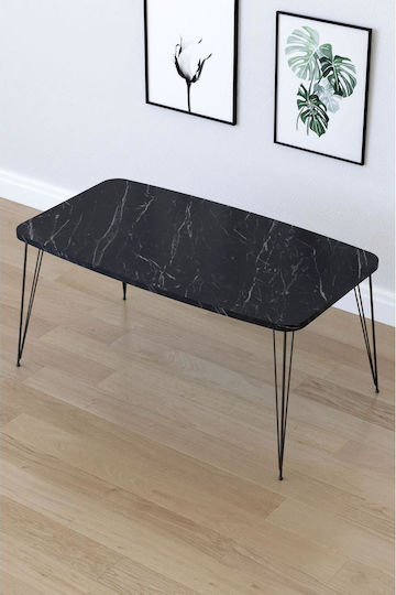 Masa Centrală Rectangulară Femi Din Lemn Neagră L90xL50xÎ40cm