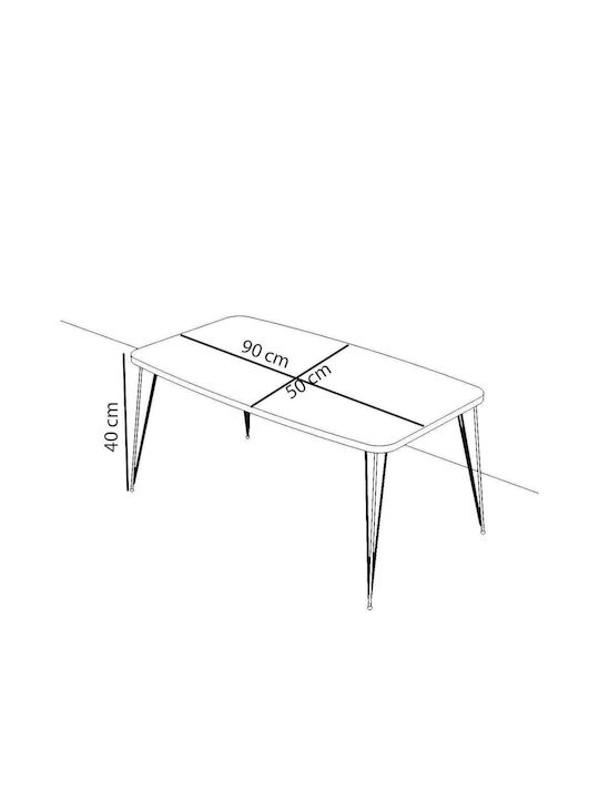 Masa Centrală Rectangulară Femi Din Lemn Cordoba L90xL50xÎ40cm