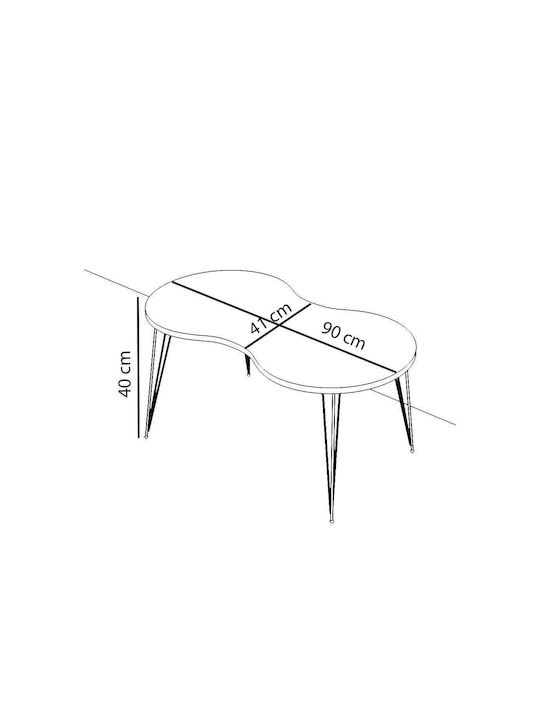 Masa Centrală Ovală Sade Din Lemn Bej L90xL41xÎn40cm