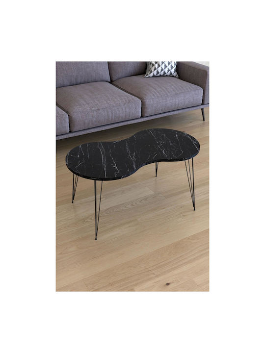 Oval Zentral Kaffeetisch Sade Holz Schwarz M90xL41xH40cm