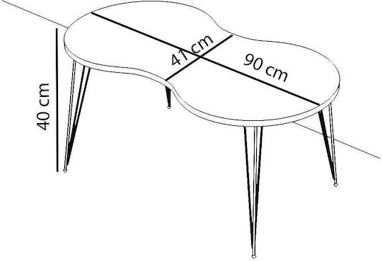 Oval Central Coffee Table Sade Wooden Beige W90xL41xH40cm