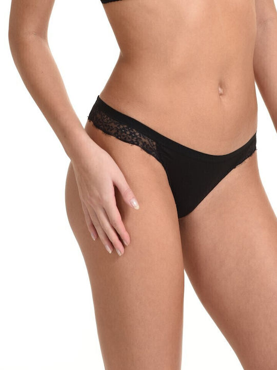 Women's Slip with Lace Black