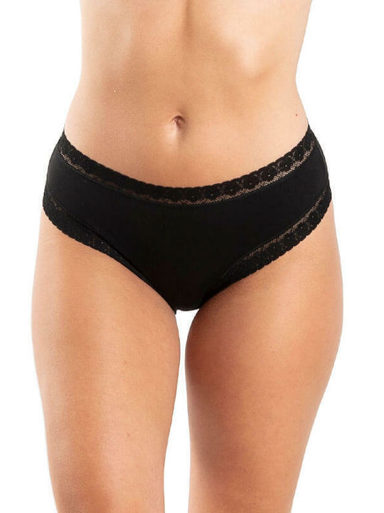 Plus Γυναικεία Slip 3Pack με Δαντέλα Μαύρα