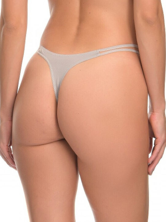 MEI Women's String with Lace Gray