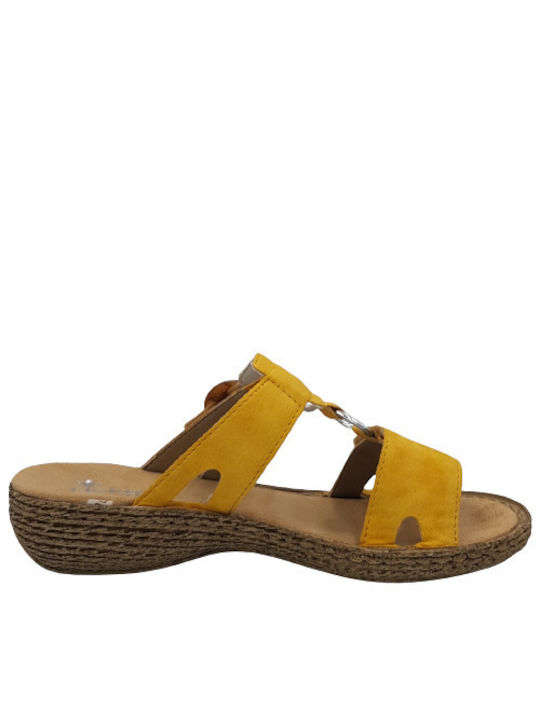 Rieker Anatomic Women's Platform Wedge Sandals Yellow