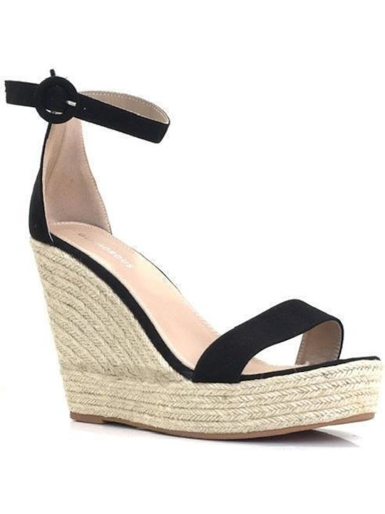 Glamorous Women's Ankle Strap Platforms Black