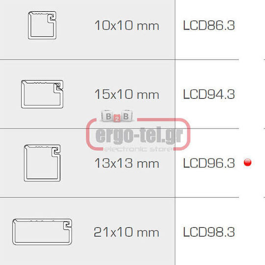 Arnocanali Cable Channel with Sticker made of Plastic White Set of 11pcs 1m
