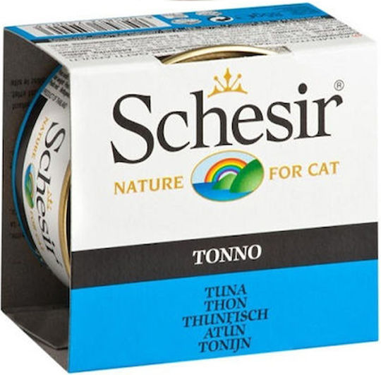 Schesir Nature for Cat Wet Food for Adult Cats in Cans with Tuna Gluten-Free 85gr