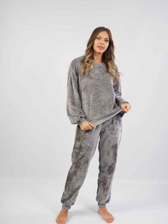 Vienetta Secret Winter Women's Pyjama Set Gray