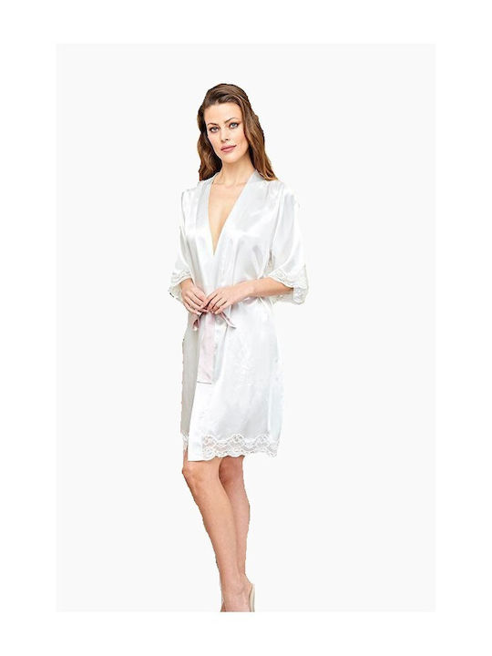 Prestige Summer Women's Satin Robe Beige