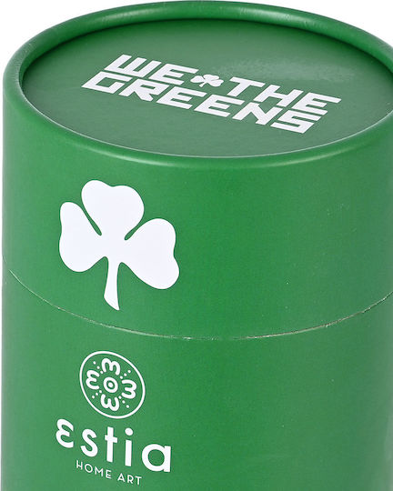 Estia Coffee Mug Save The Aegean Recycelbar Glas Thermosflasche Rostfreier Stahl BPA Frei 350ml Panathinaikos BC Edition mit Stroh