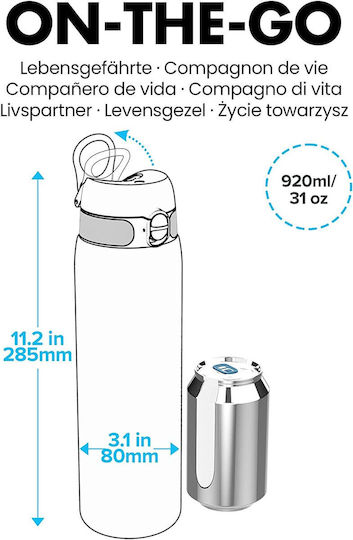 Ion8 Bottle Thermos Stainless Steel BPA Free 1lt Red with Mouthpiece