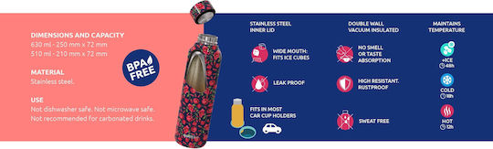 Quokka Bottle Thermos Stainless Steel BPA Free 510ml Blue