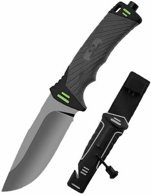 AlpinPro Bravedge Pocket Knife Survival Black with Blade made of Stainless Steel in Sheath