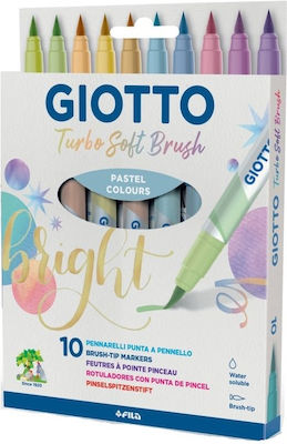 Giotto Turbo Soft Brush Drawing Markers Set 10 Colors 000426900