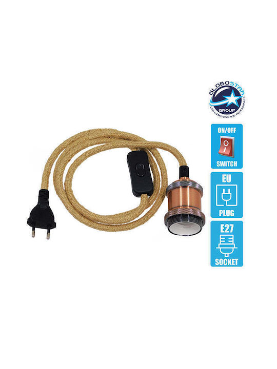 GloboStar Whip Decorative Lamp bulb with Socket for Bulb E27 Copper