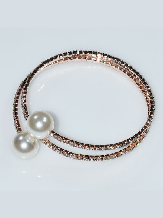 Bizoutaki Bracelet made of Brass Gold Plated with Pearls