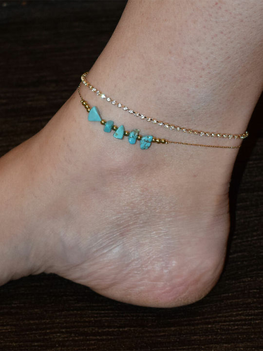 Bizoutaki Bracelet Anklet made of Brass Gold Plated