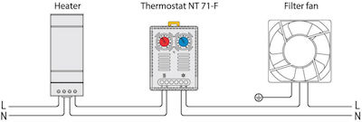 ΡΑΓΑΣ ΨΥΞΗΣ-ΘΕΡΜΑΝΣΗΣ 0-60°C 230VAC NT-71F NAL Thermostat Panel Push Button Thermostat Switch 230V 10A