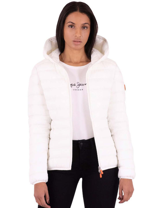 Save The Duck 'DAISY' Women's Short Puffer Jacket for Winter with Hood White