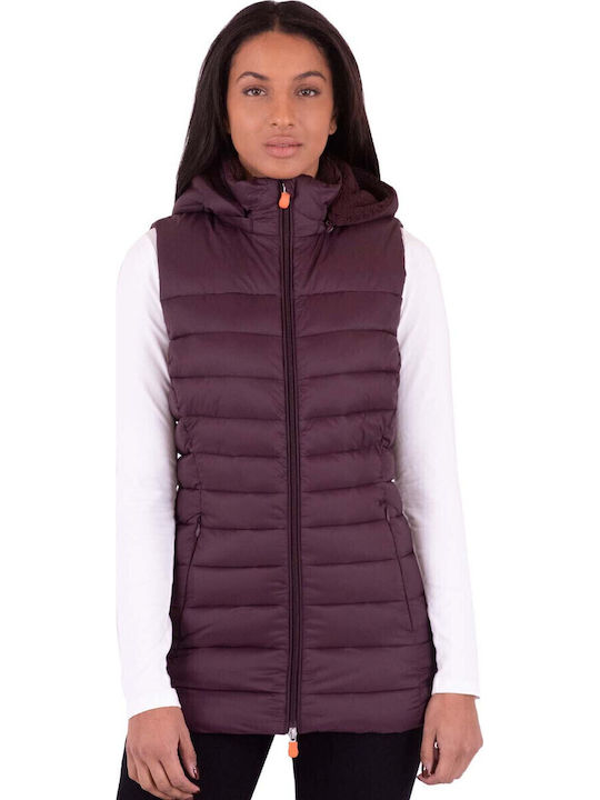 Lang Damen Ärmellos Puffer Jacke für Winter Schwarz