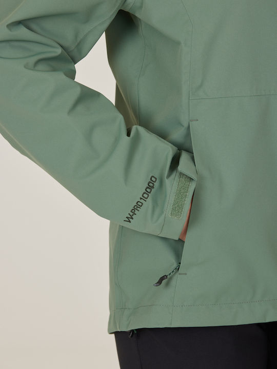Kurz Damen Puffer Jacke Winddicht Grün