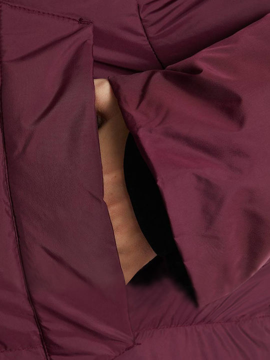 Lungă Jachetă de femei Puffer Burgundy