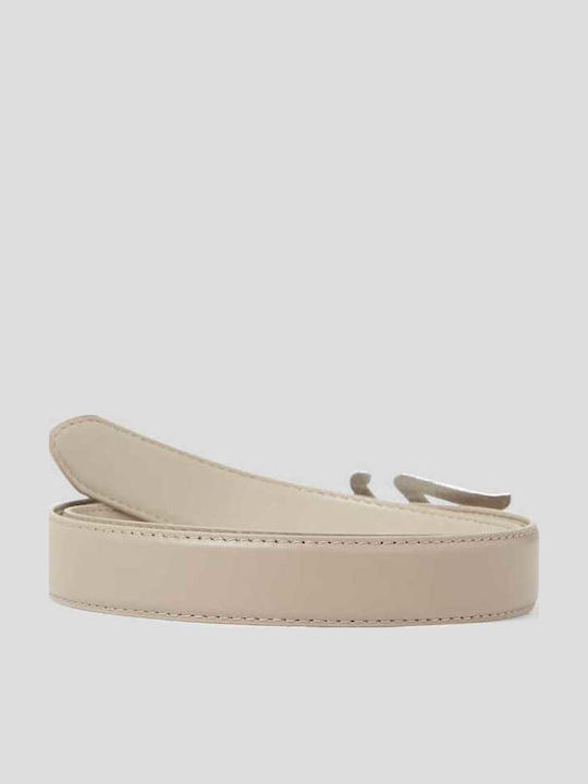 K/signature Leather Women's Belt Beige