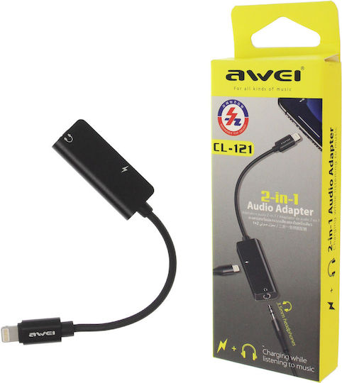 Awei 888087 Converter Lightning male to 3.5mm / Lightning female 1pcs