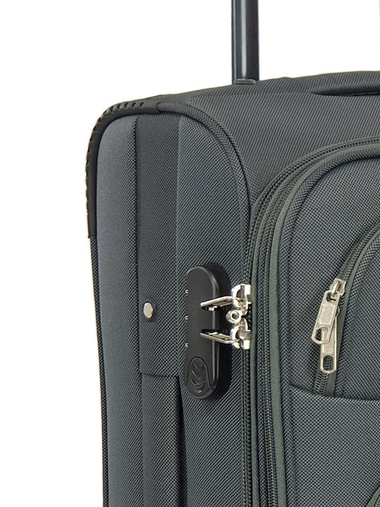 Playbags Mittlerer Stoff-Reisekoffer Grau mit 4 Rädern Höhe 65cm