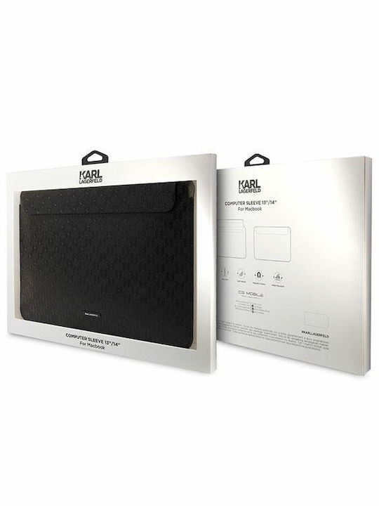 Karl Lagerfeld Saffiano Monogram Θήκη για Laptop 14" σε Μαύρο χρώμα