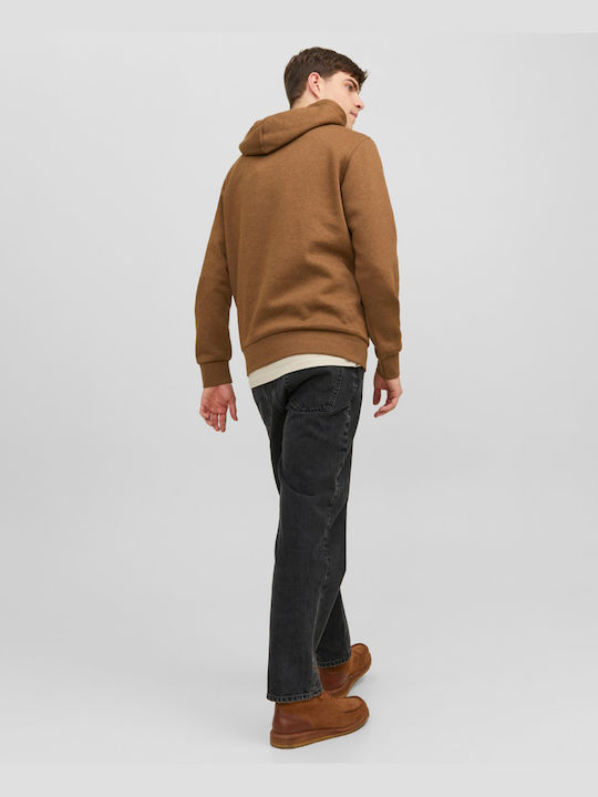 Jack & Jones Men's Sweatshirt with Hood and Pockets Camel