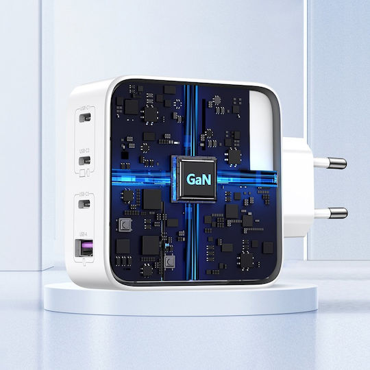 Ugreen Charger Without Cable GaN with USB-A Port and 3 USB-C Ports 100W Whites (Tech Fast )
