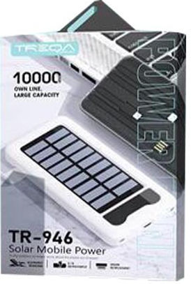 Treqa TR-946 Ηλιακό Power Bank 10000mAh με Θύρα USB-A Μαύρο