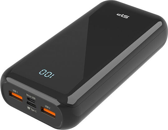 Silicon Power GS15 Power Bank 20000mAh με 2 Θύρες USB-A Μαύρο