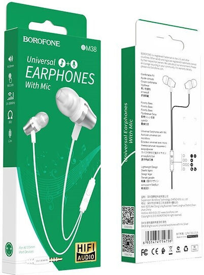 Borofone BM52 In-ear Handsfree with 3.5mm Connector Silver