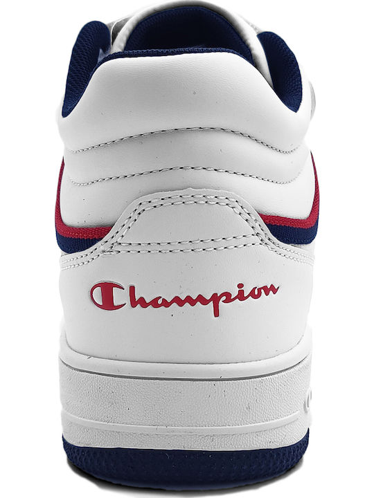 GS Rebound Mid Kids Sports Shoes Basketball with Hoop & Loop Closure White