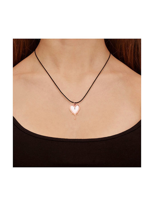 Very Gavello Necklace with design Heart with Pink Gold Plating